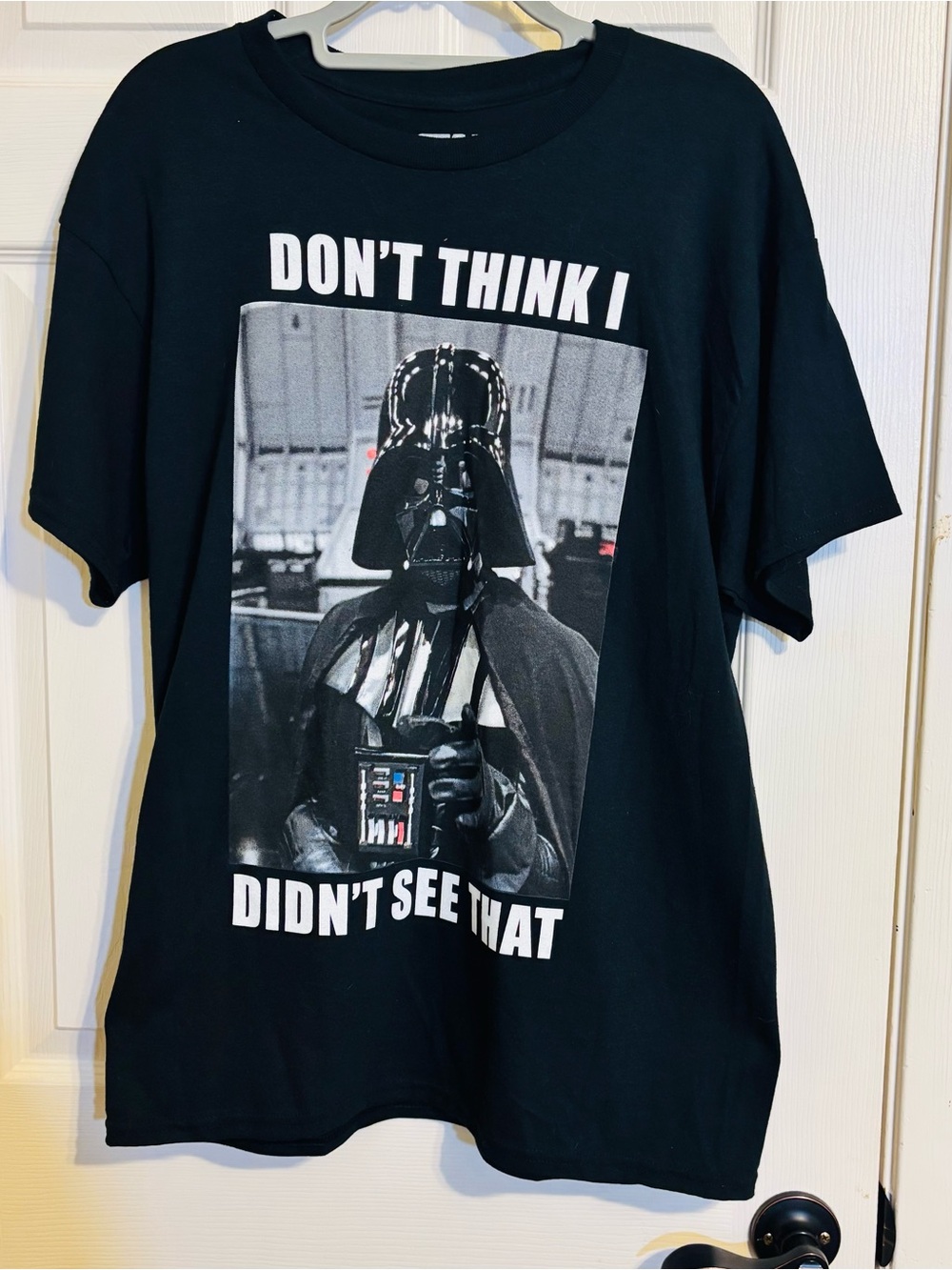 Star Wars Darth Vader Black Graphic Logo Tee with White Print